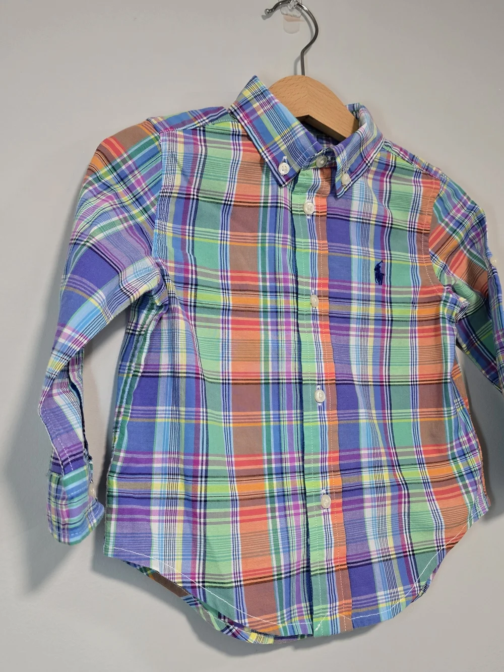 Ralph Lauren Boys' Multicolor Plaid Button-Down Shirt Cotton